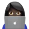 女性技术员：肤色较深 iPhone 上的表情符号 (iOS 10.3)