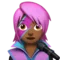 Woman Singer: Medium-Dark Skin Tone emoji on iPhone (iOS 14.6)