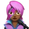 Woman Singer: Medium-Dark Skin Tone emoji on iPhone