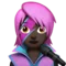Woman Singer: Dark Skin Tone emoji on Apple iOS 14.6