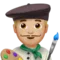 Man Artist: Medium-Light Skin Tone emoji on Apple iOS 11.3