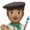 Man Artist: Medium Skin Tone emoji on iPhone