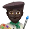 Man Artist: Dark Skin Tone emoji on iPhone (iOS 13.1)