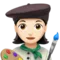 女性艺术家：浅肤色 iPhone 上的表情符号 (iOS 11.3)