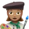 Woman Artist: Medium Skin Tone emoji on iPhone (iOS 12.1)