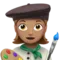 Woman Artist: Medium Skin Tone emoji on Apple iOS 17.4