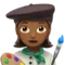 Woman Artist: Medium-Dark Skin Tone emoji on iPhone
