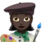 Woman Artist: Dark Skin Tone emoji on Apple iOS 11.1
