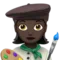 Woman Artist: Dark Skin Tone emoji on Apple iOS 17.4