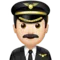 Man Pilot: Light Skin Tone emoji on iPhone