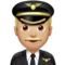 ️ Pilot masculí: To de pell mitjà-clar emoji a Apple iOS 12.2