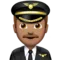 Man Pilot: Medium Skin Tone emoji on iPhone