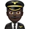 Pilot Pria: Warna Kulit Gelap emoji di iPhone (iOS 14.5)