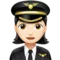 Woman Pilot: Light Skin Tone emoji on iPhone (iOS 12.1)