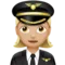 Woman Pilot: Medium-Light Skin Tone emoji on iPhone