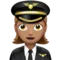 Woman Pilot: Medium Skin Tone emoji on iPhone