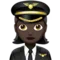 Woman Pilot: Dark Skin Tone emoji on iPhone