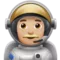 Man Astronaut: Medium-Light Skin Tone emoji on Apple iOS 13.1