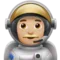 Man Astronaut: Medium-Light Skin Tone emoji on iPhone
