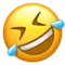 Ruller rundt på gulvet og griner emoji på Apple iOS 13.2