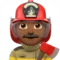 Man Firefighter: Medium-Dark Skin Tone emoji on iPhone