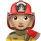 Woman Firefighter: Medium-Light Skin Tone emoji on iPhone (iOS 12.1)