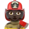 Woman Firefighter: Dark Skin Tone emoji on Apple iOS 17.4