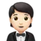 Person in Tuxedo: Light Skin Tone emoji on iPhone