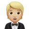 身着燕尾服的人：中等偏浅肤色 iPhone 上的表情符号 (iOS 14.2)