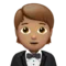 Person in Tuxedo: Medium Skin Tone emoji on iPhone