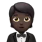 Person in Tuxedo: Dark Skin Tone emoji on iPhone (iOS 14.6)