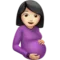 Pregnant Woman: Light Skin Tone emoji on iPhone