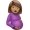 Pregnant Woman: Medium Skin Tone emoji on iPhone