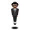 Person i kostym som svävar: Mellanfärgad hudton emoji på iPhone (iOS 11.2)
