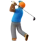 Person Golfing: Medium-Dark Skin Tone emoji on iPhone (iOS 13.1)