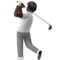 Person Golfing: Dark Skin Tone emoji on iPhone