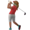 Woman Golfing: Medium Skin Tone emoji on iPhone (iOS 12.1)