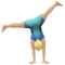 Man Cartwheeling: Medium-Light Skin Tone emoji on iPhone