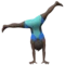 Man Cartwheeling: Dark Skin Tone emoji on iPhone (iOS 12.1)