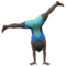 Man Cartwheeling: Dark Skin Tone emoji on iPhone