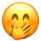 Face with Hand Over Mouth emoji on Apple iOS 16.4