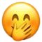 Face with Hand Over Mouth emoji on iPhone