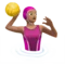 Woman Playing Water Polo: Medium Skin Tone emoji on iPhone (iOS 12.1)