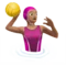 Woman Playing Water Polo: Medium Skin Tone emoji on iPhone