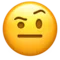 Face with Raised Eyebrow emoji on Apple iOS 17.4