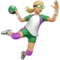 Woman Playing Handball: Medium-Light Skin Tone emoji on iPhone