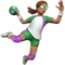 Woman Playing Handball: Medium Skin Tone emoji on iPhone