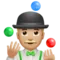 Man Juggling: Medium-Light Skin Tone emoji on iPhone