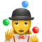Γυναίκα που κάνει ζογκλερικά emoji στο iPhone (iOS 17.4)