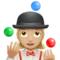 Woman Juggling: Medium-Light Skin Tone emoji on iPhone (iOS 13.1)